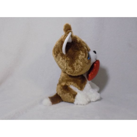 TY BEANIE BOOS SMOOTCHES 6" PLUSH PUPPY DOG W/ RED PUFF HEART BLUE GLITTER EYES - Picture 4 of 4